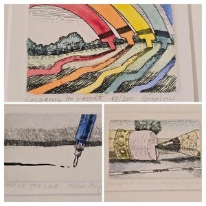 NOT FOR SALE Signed DAVID BIGELOW Three Litho Prints Framed ART